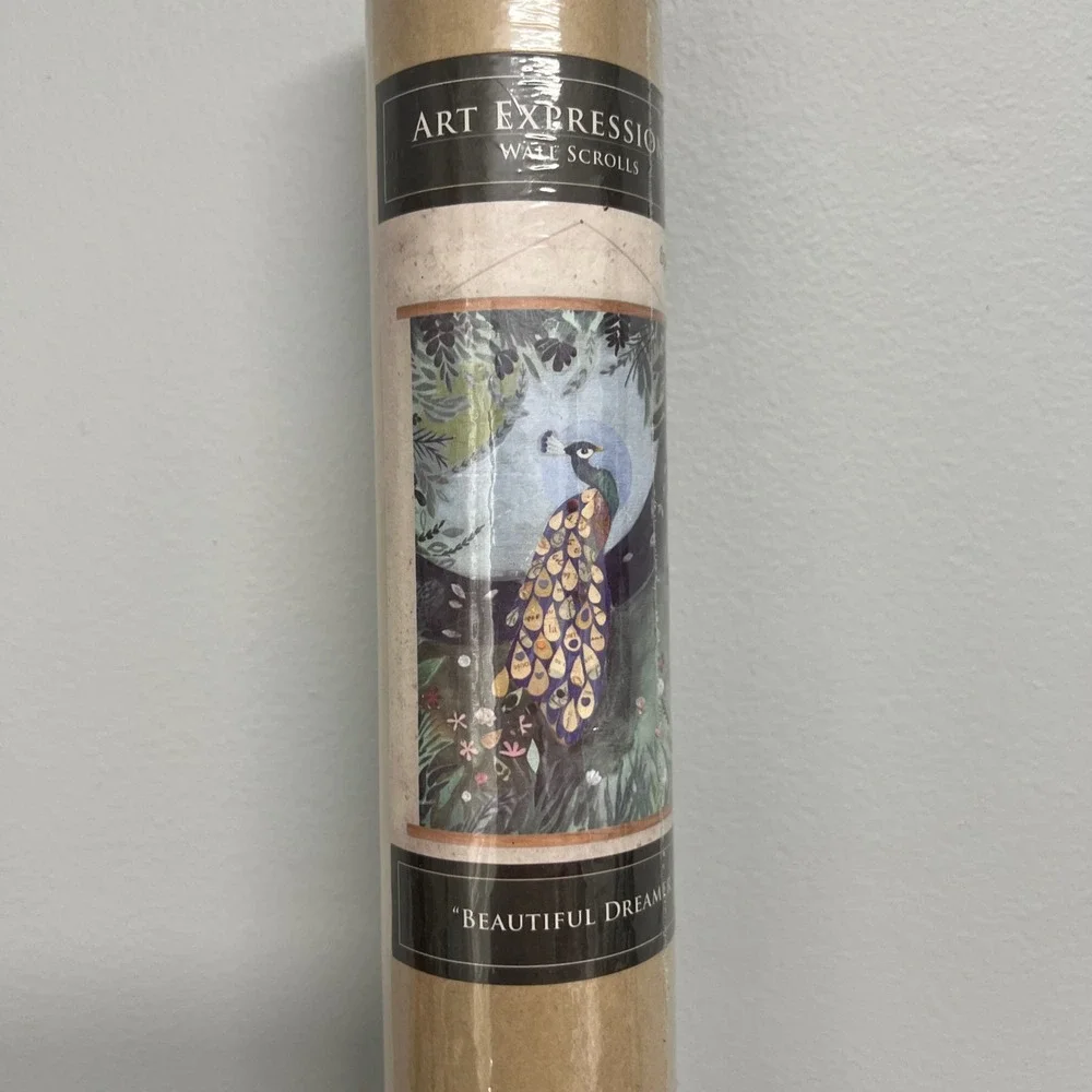 Art Expressions Wall Scroll Beautiful Dreamer Peacock Rachel Grant